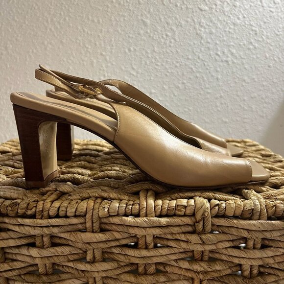Amalfi Shoes - AMALFI Exclusively for Nordstrom, Beige 8B, square heel,slingback pump shoe